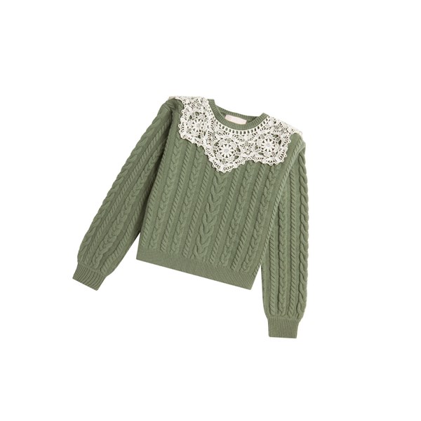 Dámské Halenka A BATHING APE Bape Asymmetric Knit Svetrové Crew Neck Knitwear Světle Zelene | HQDFS-9182