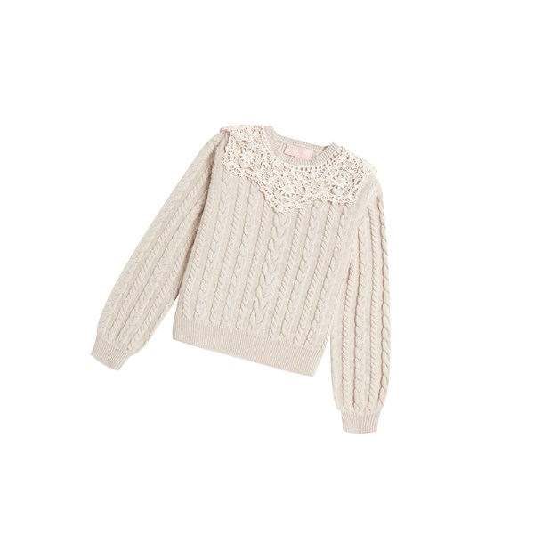 Dámské Halenka A BATHING APE Bape Asymmetric Knit Svetrové Crew Neck Knitwear Béžový | UKTPO-4052