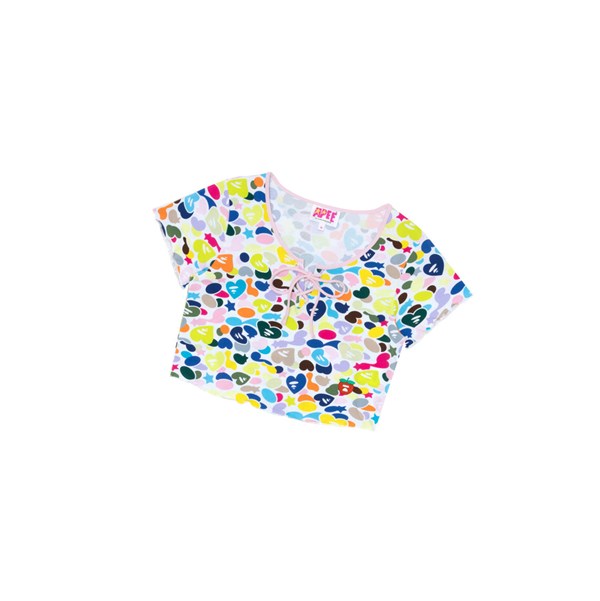 Dámské Halenka A BATHING APE Bape Krajkové-up Cropped Top Krátké Sleeve Caise | IWXJF-2671