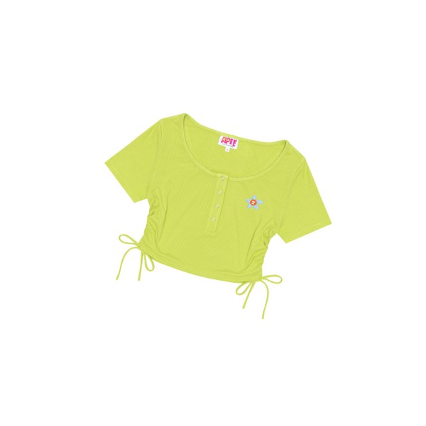 Dámské Halenka A BATHING APE Bape Logo Drawstring Cropped Top Krátké Sleeve Světle Zelene | YAWVD-0431