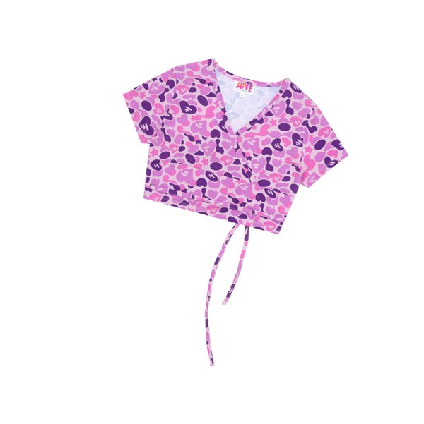 Dámské Halenka A BATHING APE Bape Printed Top Krátké Sleeve Fialové | RVDIX-1945