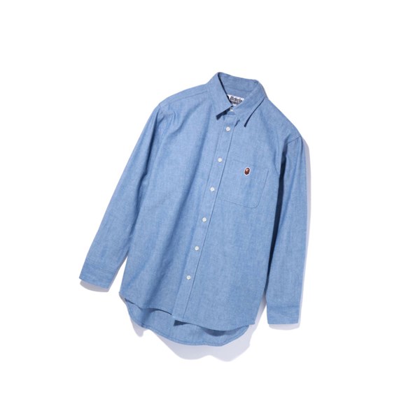 Dámské Košile A BATHING APE Bape Chambray Long Sleeve Světle Blankyt | OAKNY-6195