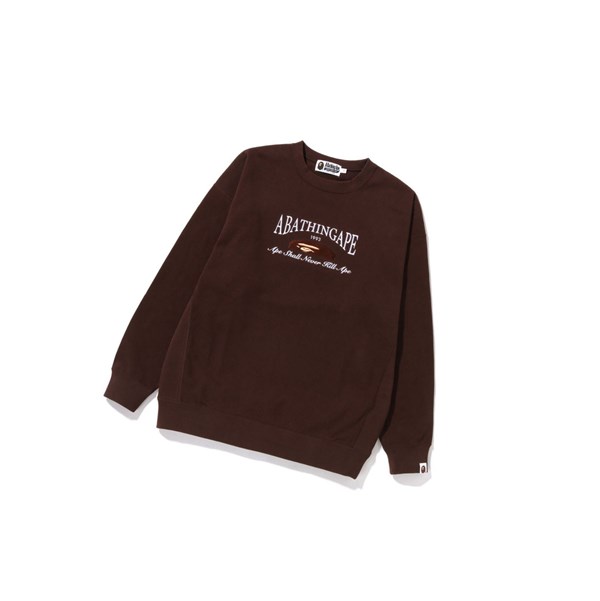 Dámské Mikiny A BATHING APE Bape A Bathing Ape Embroidery Oversized Crewneck Hnědé | VZFRU-5681