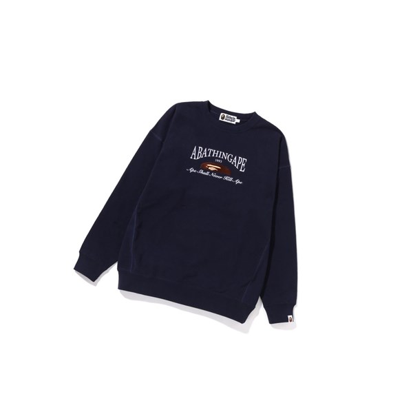 Dámské Mikiny A BATHING APE Bape A Bathing Ape Embroidery Oversized Crewneck Tmavě Blankyt Blankyt | XFOKB-6915