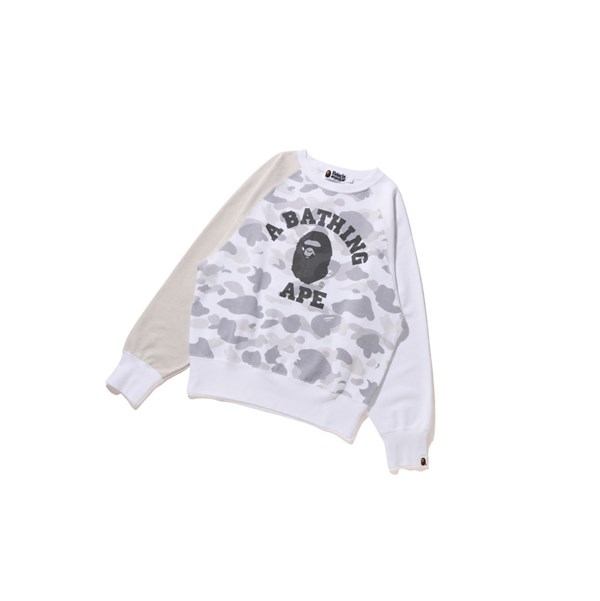 Dámské Mikiny A BATHING APE Bape College Crazy Color Camo Raglan Crewneck Bílé | AOTPF-0584