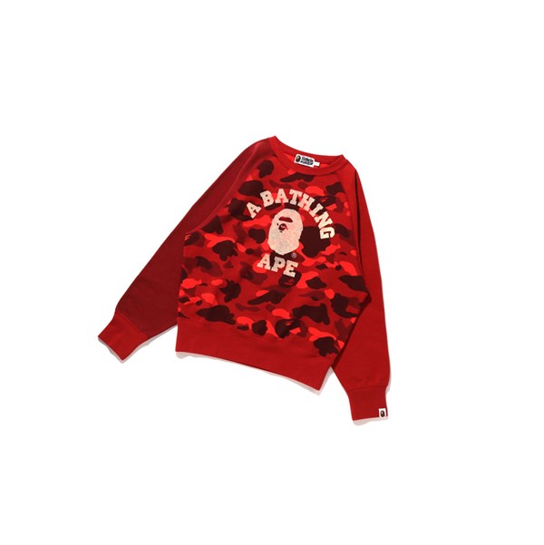 Dámské Mikiny A BATHING APE Bape College Crazy Color Camo Raglan Crewneck Červené | JQPWY-8160