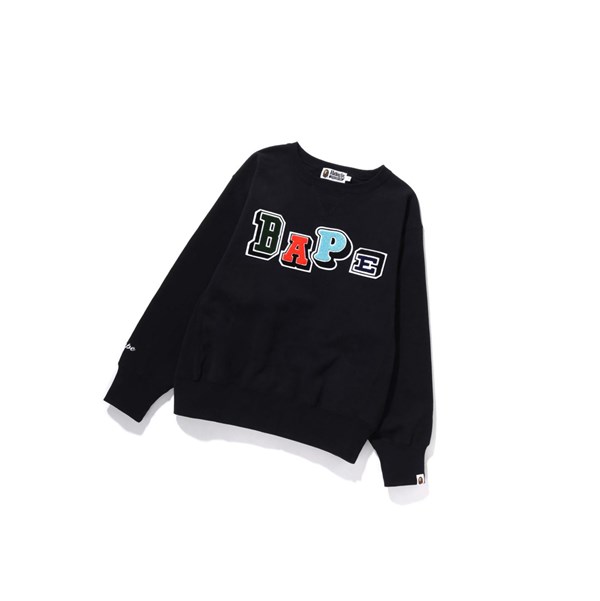 Dámské Mikiny A BATHING APE Bape Multi Fonts Široké Crewneck Černé | MFALH-0726