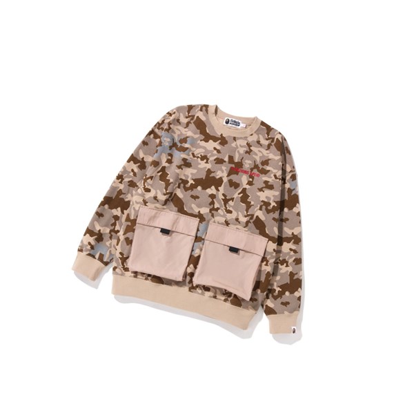 Dámské Mikiny A BATHING APE Bape Sand Camo Big Pocket Oversized Crewneck Béžový | ACYXZ-1830