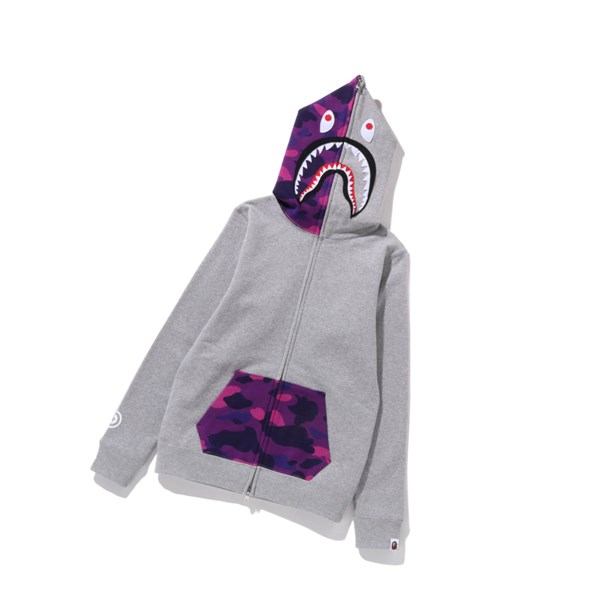 Dámské Mikiny S Kapucí A BATHING APE Bape Color Camo Shark Full Zip Throughs Šedé | EBXTA-5478