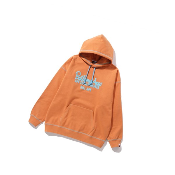 Dámské Mikiny S Kapucí A BATHING APE Bape Color Stitching Oversized Pullover Oranžové | HEBOX-5714