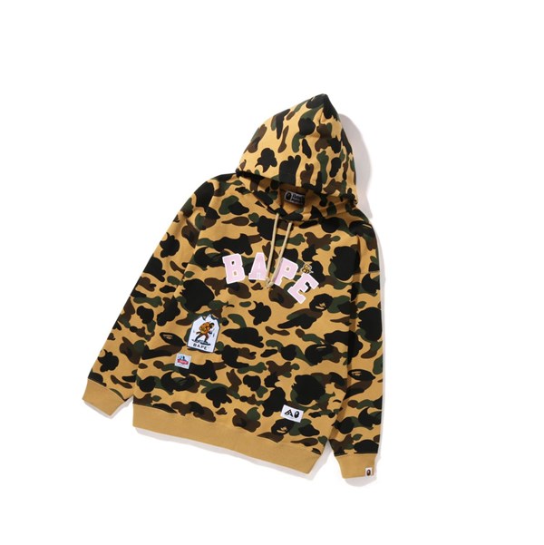 Dámské Mikiny S Kapucí A BATHING APE Bape Multi Label 1st Camo Oversized Žluté | IKLOV-3701