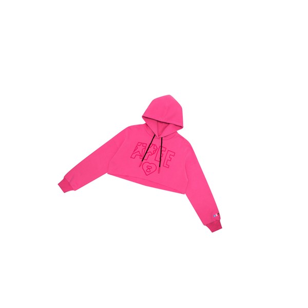 Dámské Mikiny S Kapucí A BATHING APE Bape Apee Logo Cropped Hoody Růžové | LBNTA-3457
