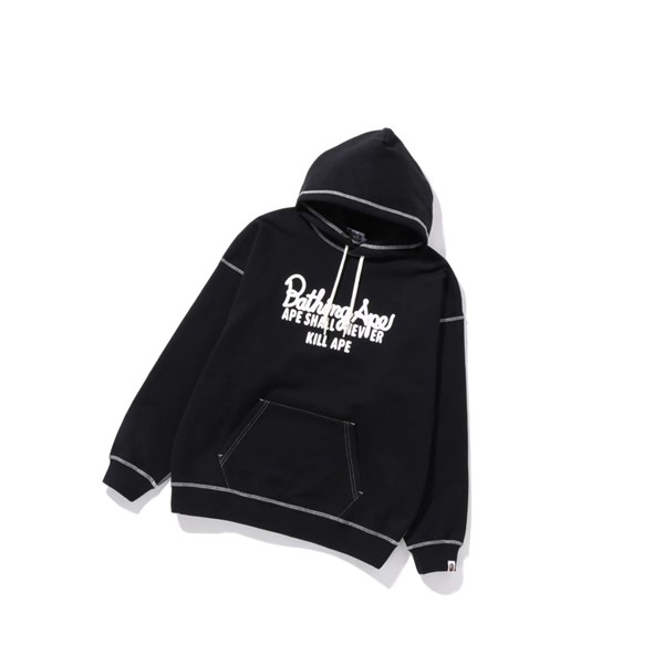 Dámské Mikiny S Kapucí A BATHING APE Bape Color Stitching Oversized Pullover Černé | VNLXC-8745