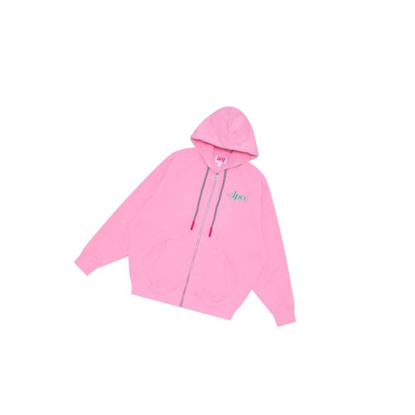 Dámské Mikiny S Kapucí A BATHING APE Bape Oversized Zip Throughs Růžové | ZKVNS-0498