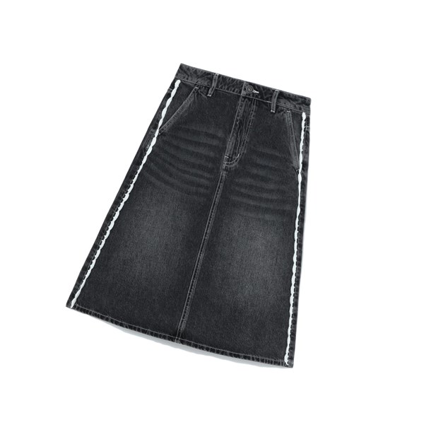 Dámské Sukně A BATHING APE Bape High-waisted Denim Knee Length Černé | BYQZL-3586