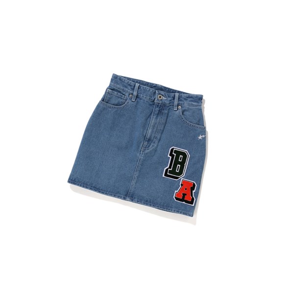Dámské Sukně A BATHING APE Bape Multi Fonts Denim Denim | LNHUQ-6921