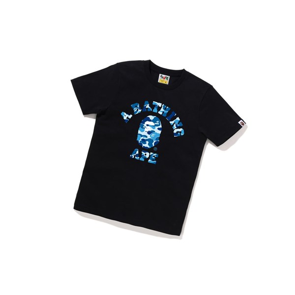 Dámské Tričko A BATHING APE Bape Abc Camo College Tee Krátké Sleeve Černé | BIXYK-2861