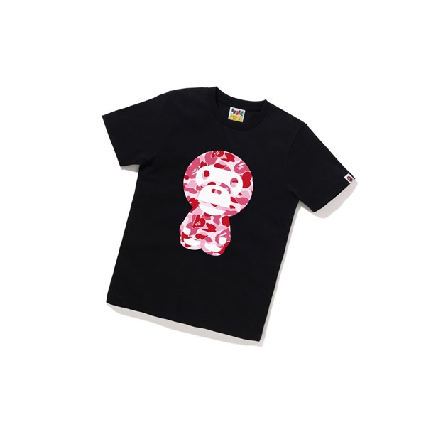 Dámské Tričko A BATHING APE Bape Abc Camo Big Baby Milo Tee Krátké Sleeve Černé | GUYJH-8605