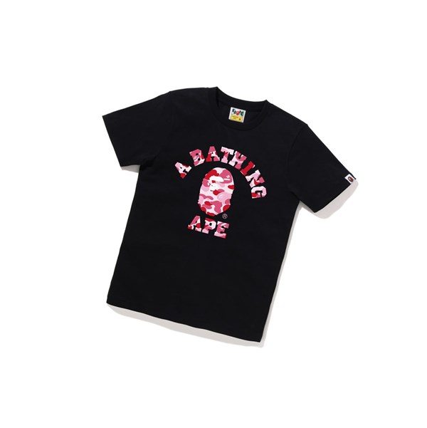 Dámské Tričko A BATHING APE Bape Abc Camo College Tee Krátké Sleeve Černé | POYNH-5026