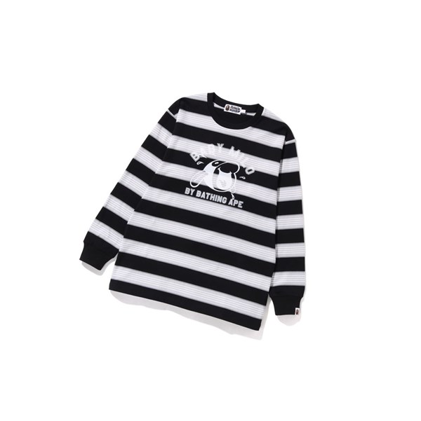 Dámské Tričko A BATHING APE Bape Baby Milo Hoop Tee Long Sleeve Černé | HQNZL-7106