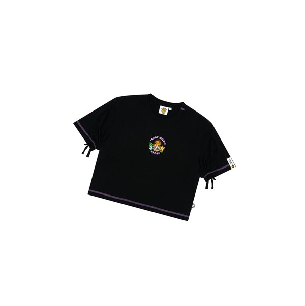 Dámské Tričko A BATHING APE Bape Baby Milo Cropped Fit Tee Krátké Sleeve Černé | JAYWF-8453