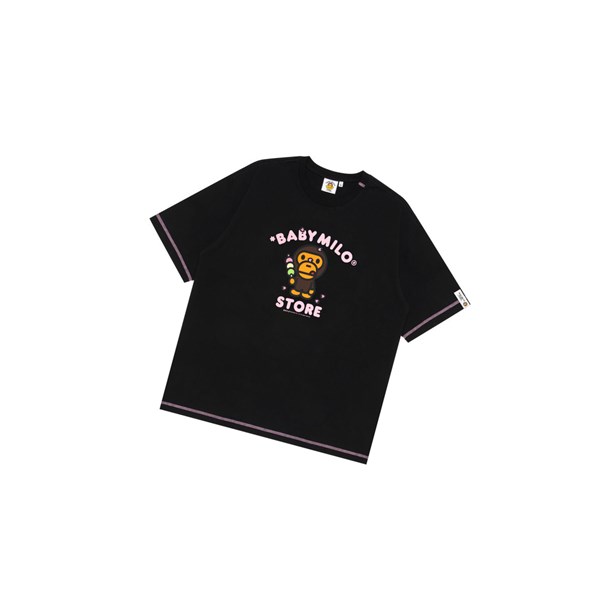 Dámské Tričko A BATHING APE Bape Baby Milo Boxy Fit Tee Krátké Sleeve Černé | UCAXJ-8326