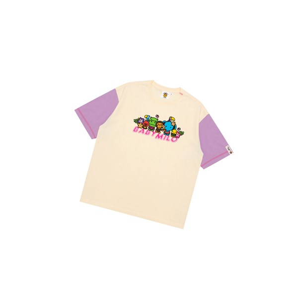 Dámské Tričko A BATHING APE Bape Boxy Fit Tee Krátké Sleeve Krém | QXDAI-6435