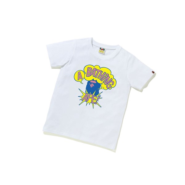 Dámské Tričko A BATHING APE Bape Cartoon College Tee Krátké Sleeve Bílé | NTJCZ-7094