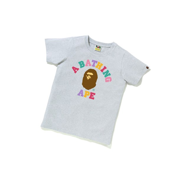 Dámské Tričko A BATHING APE Bape Colors College Tee Krátké Sleeve Šedé | UMNBO-2863
