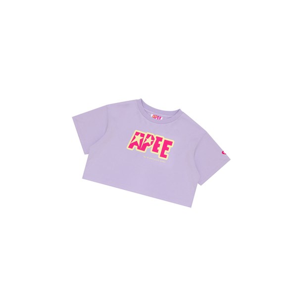 Dámské Tričko A BATHING APE Bape Double Logo Cropped Tee Krátké Sleeve Pastel Lilac | GDBFN-3051