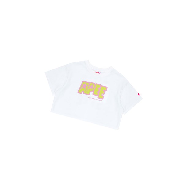 Dámské Tričko A BATHING APE Bape Double Logo Cropped Tee Krátké Sleeve Bílé | WIZGR-0653