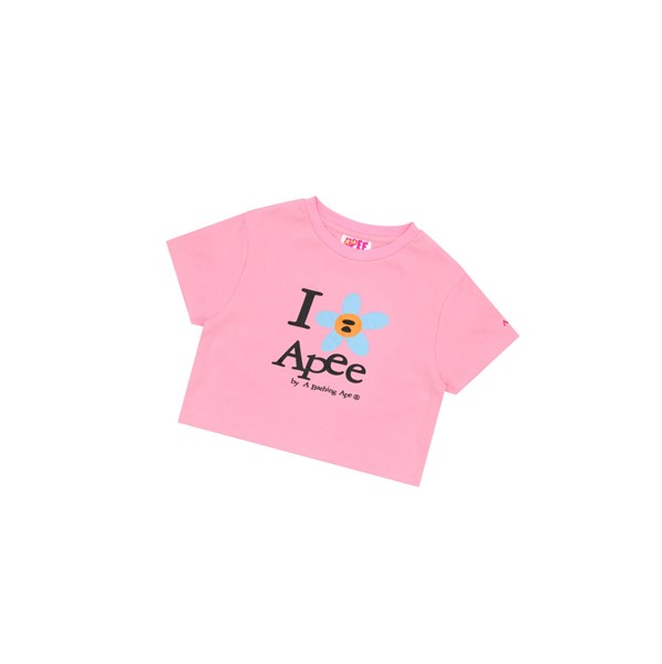 Dámské Tričko A BATHING APE Bape Flower Cropped Tee Krátké Sleeve Růžové | EVFTY-3650
