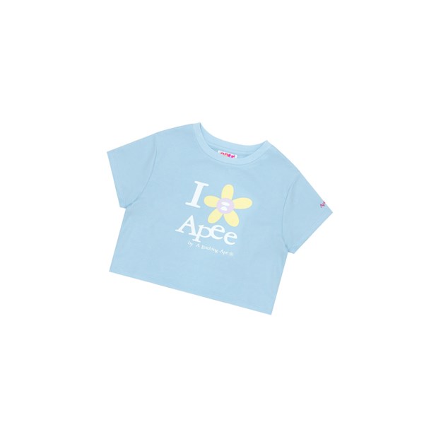 Dámské Tričko A BATHING APE Bape Flower Cropped Tee Krátké Sleeve Blankyt | KXRLO-4398