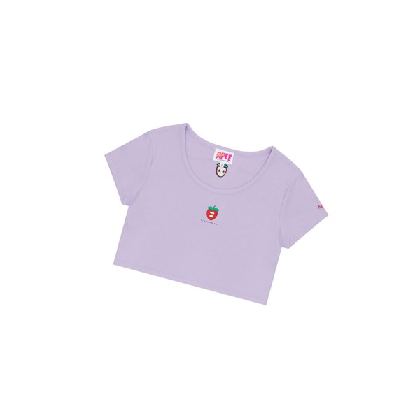 Dámské Tričko A BATHING APE Bape Logo Berry Tee Krátké Sleeve Lilac | WCOLQ-0924