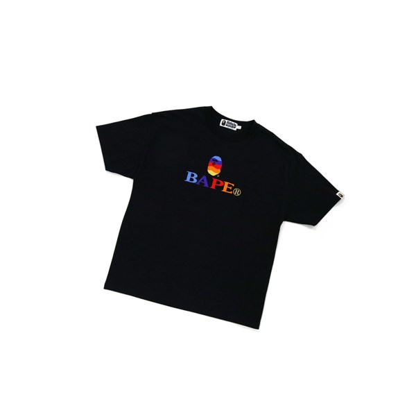 Dámské Tričko A BATHING APE Bape Logo Embroidery Tee Krátké Sleeve Černé | WTRVD-8429