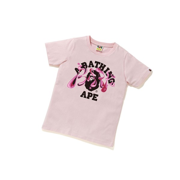 Dámské Tričko A BATHING APE Bape Marble Camo Liquid College Tee Krátké Sleeve Růžové | EDWPO-9162
