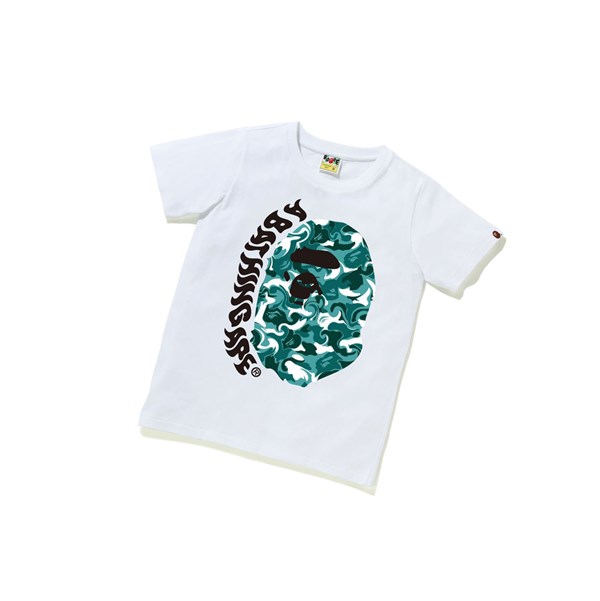 Dámské Tričko A BATHING APE Bape Marble Camo Ape Head Tee Krátké Sleeve Bílé | PLUJG-8169