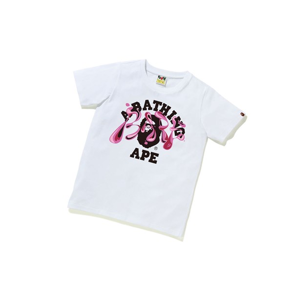 Dámské Tričko A BATHING APE Bape Marble Camo Liquid College Tee Krátké Sleeve Bílé | QCUPI-0418