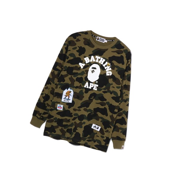 Dámské Tričko A BATHING APE Bape Multi Label 1st Camo L/S Tee Long Sleeve Zelene | PMZEH-5732
