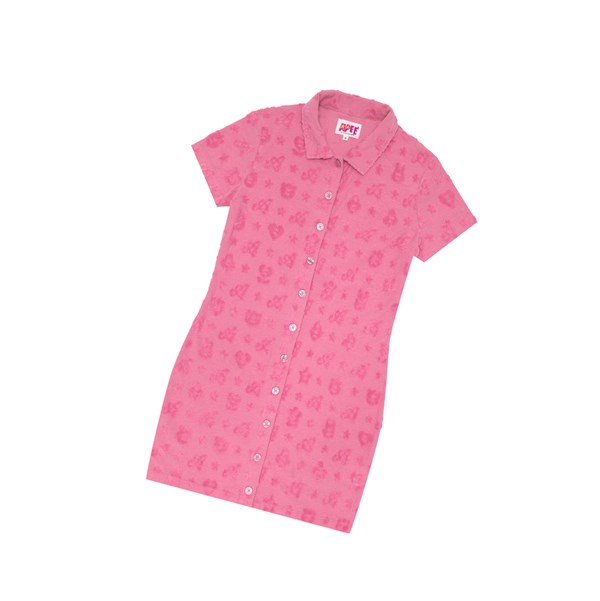 Dámské Šaty A BATHING APE Bape Patterned Šaty Mini Růžové | EWMQZ-3548