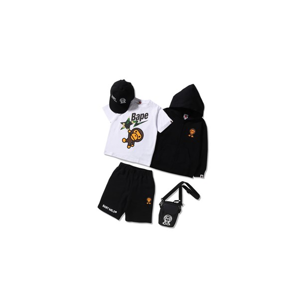 Dětské Tričko A BATHING APE Bape Summer Bag Tréninková Club Černé | WNHJT-6534