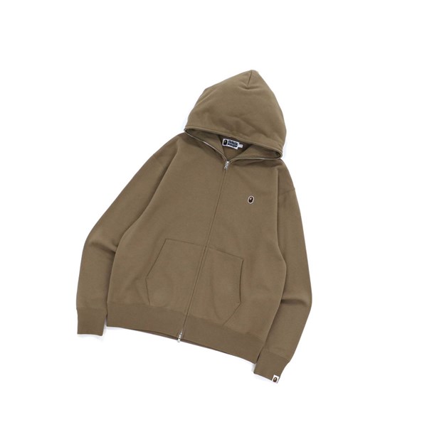 Pánské Bundy A BATHING APE Bape Ape Head One Point Relaxed S Kapucí Zip Throughs Taupe | DAXTK-1739