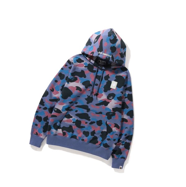 Pánské Hoodies A BATHING APE Bape Grid Camo Pullover Fialové | JHMNB-6398