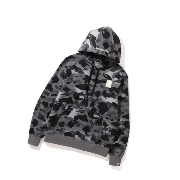 Pánské Hoodies A BATHING APE Bape Grid Camo Pullover Černé | UNHBQ-5936