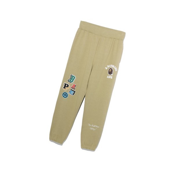 Pánské Kalhoty A BATHING APE Bape Multi Fonts Long Béžový | OECLM-4265