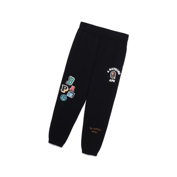Pánské Kalhoty A BATHING APE Bape Multi Fonts Long Černé | TURJF-3476