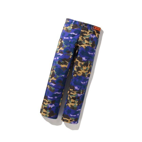 Pánské Kalhoty A BATHING APE Bape X Heron Preston Mix 1st Camo Duck Painter M3 Long Fialové | JIMWN-4692