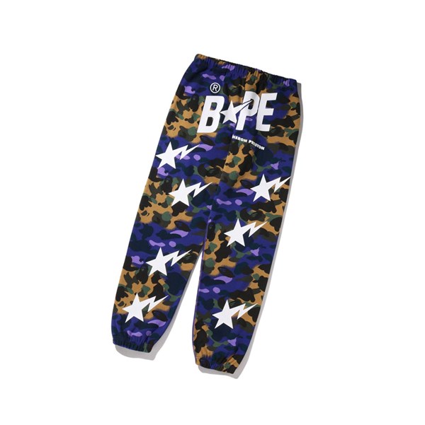 Pánské Kalhoty A BATHING APE Bape X Heron Preston Mix 1st Camo Sweat Fialové | XBQVA-1386