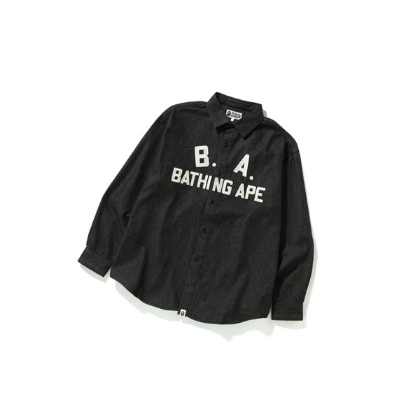 Pánské Košile A BATHING APE Bape B.A Loose Fit Denim Long Sleeve Černé | FHRPX-0592