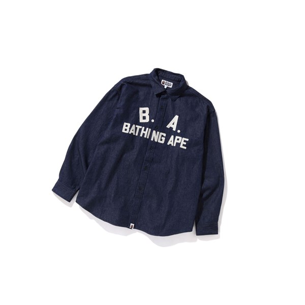 Pánské Košile A BATHING APE Bape B.A Loose Fit Denim Long Sleeve Blankyt | LNKTU-5908